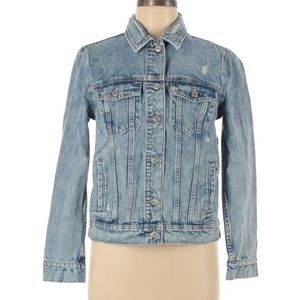 OLD NAVY distressed denim jacket, size small
